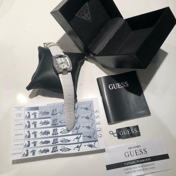 Guess Watch with White Leather Strap - Picture 5 of 7